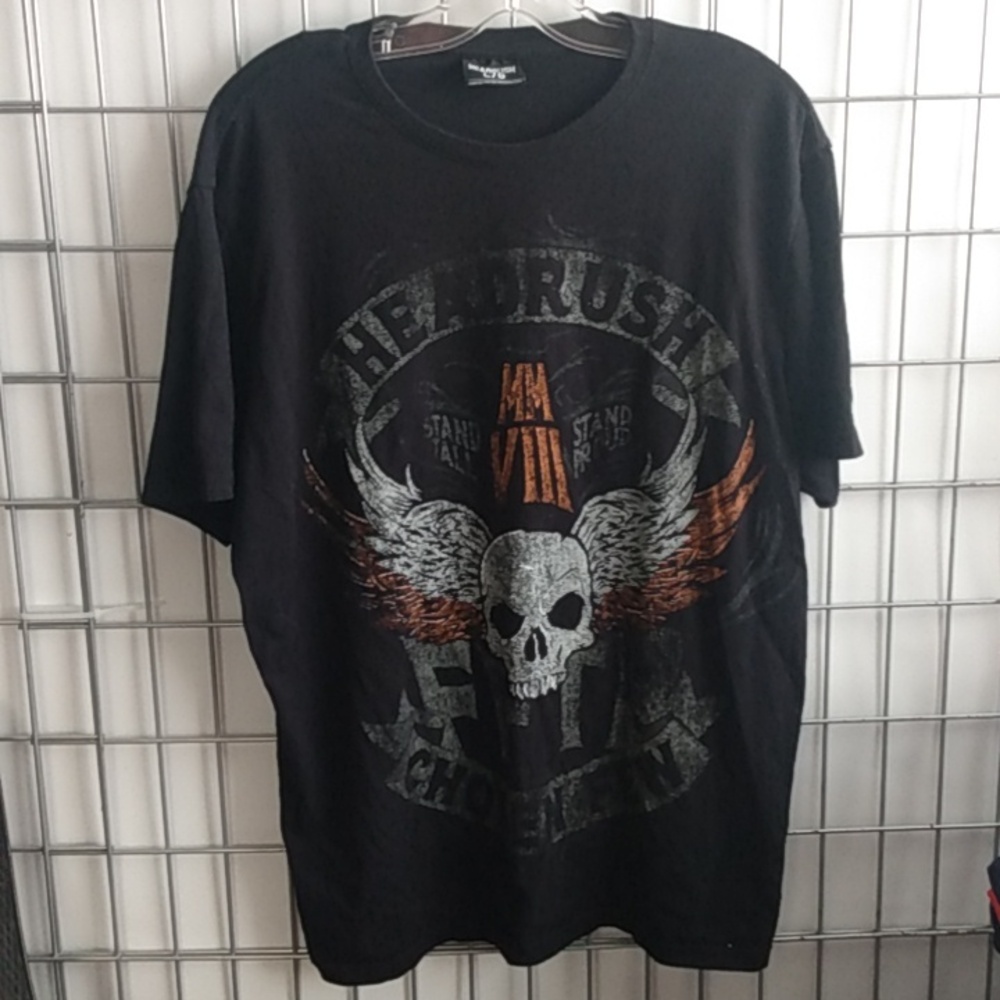 HEADRUSH Skull ☠️💀 Men's Short Sleeve T-shirt Size LG Black